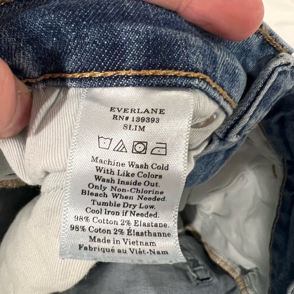 Men’s Everlane Slim Cotton Blue Jeans 30x30 - Picture 5 of 5